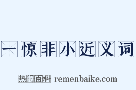 一惊非小近义词是什么意思的图片